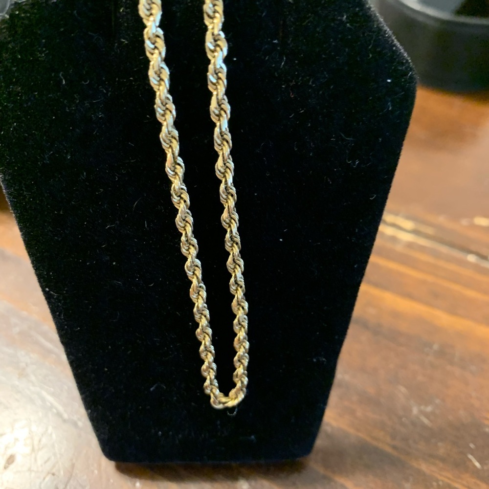 14k good braid rope bracelet 8” long
